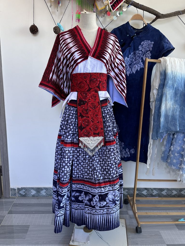 Traditional Miao attire produced using Zhang Haiyan's batik technique.
